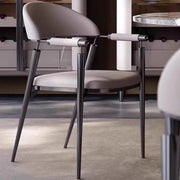 Modern Curved Back Faux Leather Upholstered Dining Chair