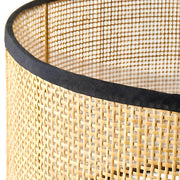 Modern Cylinder Rattan Shape Metal Base Table Lamp