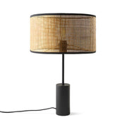 Modern Cylinder Rattan Shape Metal Base Table Lamp