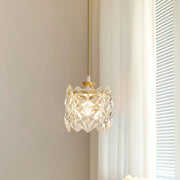 Modern Cylindrical Cube Clear Glass Pendant Light