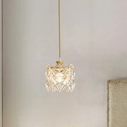Modern Cylindrical Cube Clear Glass Pendant Light