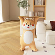 Modern Dog Shaped Resin Orange Decorative Side Table