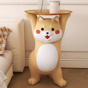 Modern Dog Shaped Resin Orange Decorative Side Table