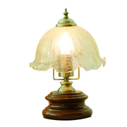 Modern Dome Flower Shade Metal Base Bedroom Table Lamp