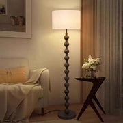 Modern Drum Wooden Spherical Column Floor Lamp