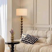 Modern Drum Wooden Spherical Column Floor Lamp
