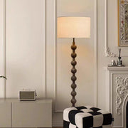 Modern Drum Wooden Spherical Column Floor Lamp