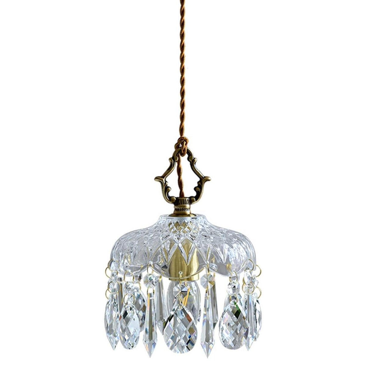 Modern Elegant Crystal Dome Adjustable Pendant Light
