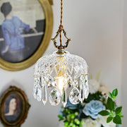 Modern Elegant Crystal Dome Adjustable Pendant Light