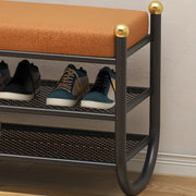 Modern Entryway Bench with Coat Rack and Shoe Storage