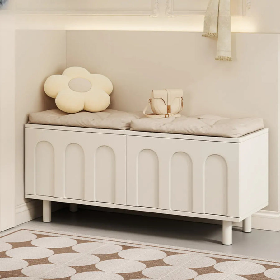 Modern Entryway Shoe Bench with Storage & Soft Cushion