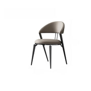 Modern Ergonomic Back Faux Leather Upholstered Dining Chair
