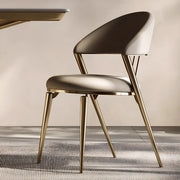 Modern Ergonomic Back Faux Leather Upholstered Dining Chair