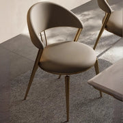 Modern Ergonomic Back Faux Leather Upholstered Dining Chair