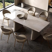 Modern Ergonomic Back Faux Leather Upholstered Dining Chair