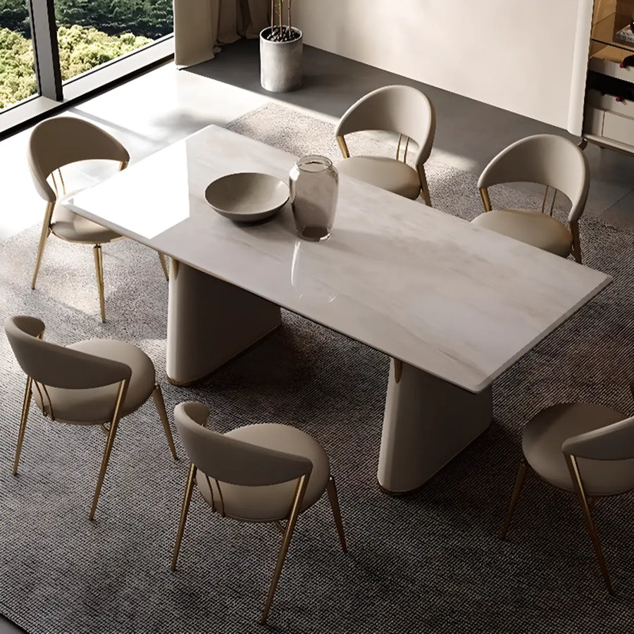 Modern Ergonomic Back Faux Leather Upholstered Dining Chair