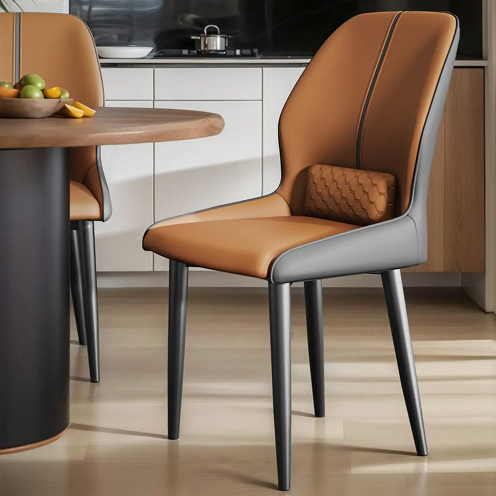 Modern Ergonomic Upholstered Dining Chair with Lumbar Support