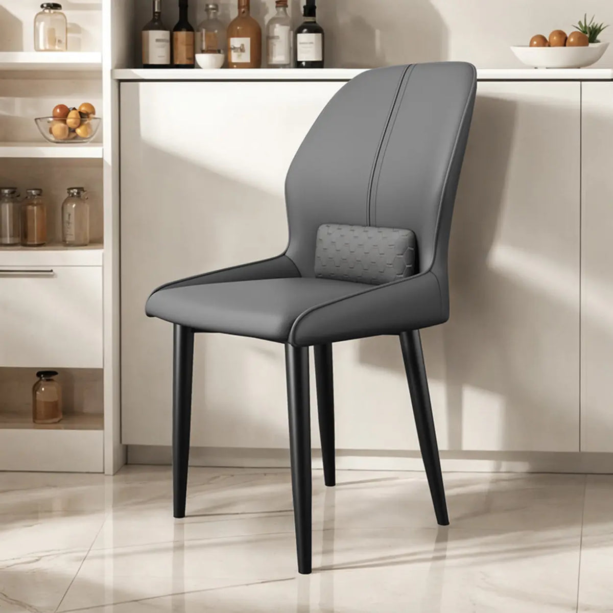 Modern Ergonomic Upholstered Dining Chair with Lumbar Support