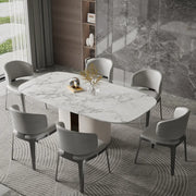 Modern Faux Leather Glam Pleated Curved Back Dining Chair