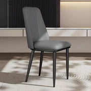 Modern Faux Leather Metal Leg Armless Dining Chair Set of 2