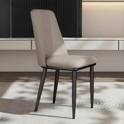 Modern Faux Leather Metal Leg Armless Dining Chair Set of 2