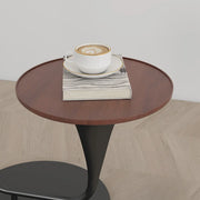 Modern Foot Switch Fabric Cone Arc Floor Lamp with Wood Table