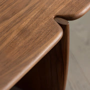 Modern Free Form Brown Wood Low Profile Coffee Table