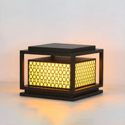 Modern Geometric Metal Outdoor Garden Solar Pillar Light