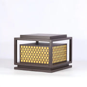 Modern Geometric Metal Outdoor Garden Solar Pillar Light