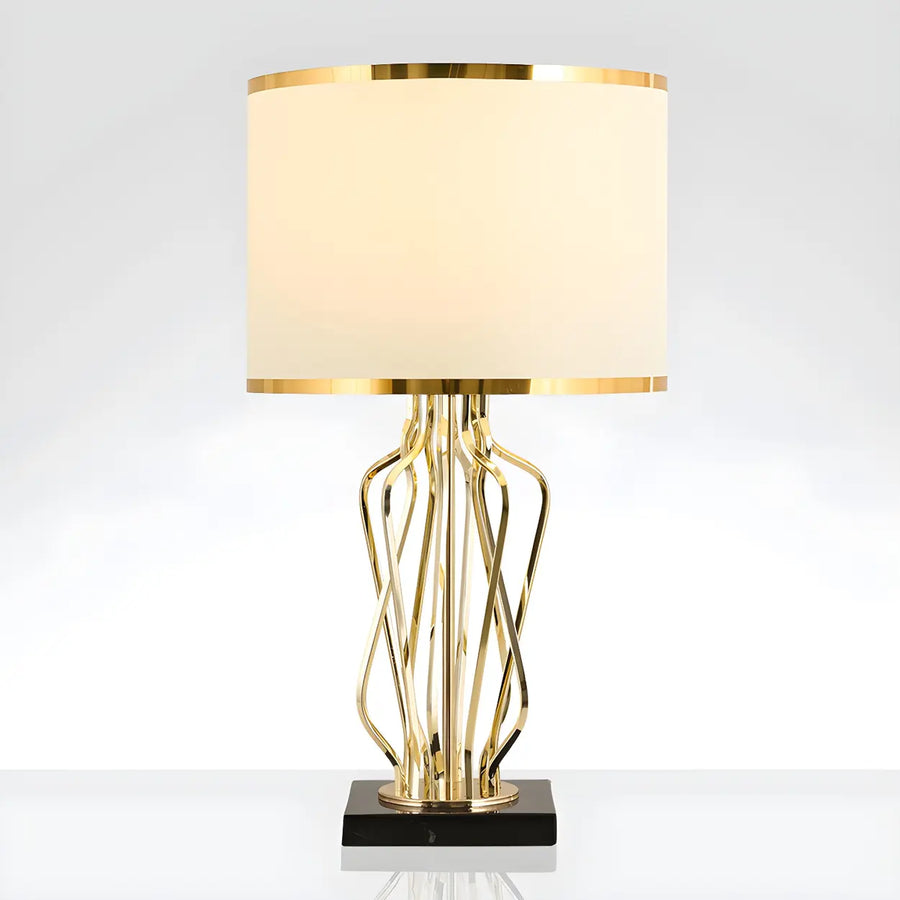 Modern Geometric Metal Table Lamp Gold Elegant Lighting