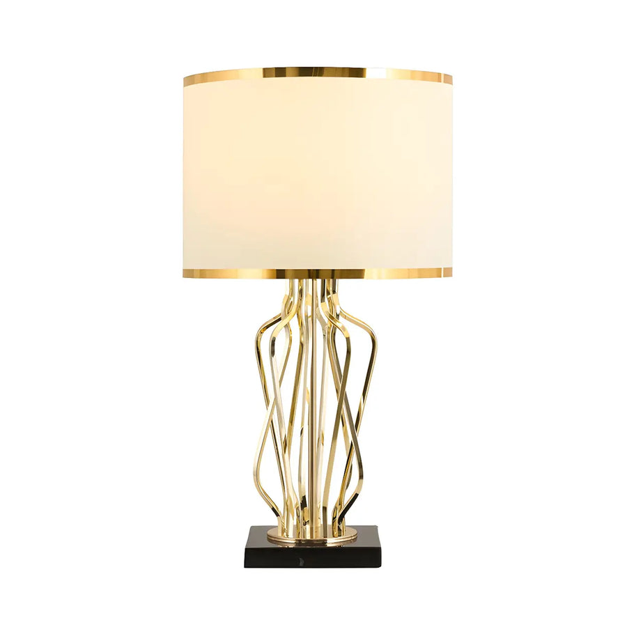 Modern Geometric Metal Table Lamp Gold Elegant Lighting