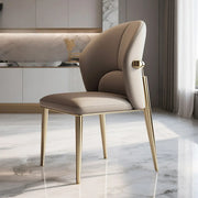 Modern Glam Faux Leather Upholstered Back Armless Dining Chair