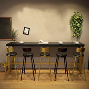 Modern Glam Wood Slim Rectangular Black Bar Table