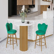 Modern Glam Scratch Resistant White Stone Bar Table