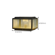 Modern Glass Cube Solar Metal Outdoor Pillar Lamp