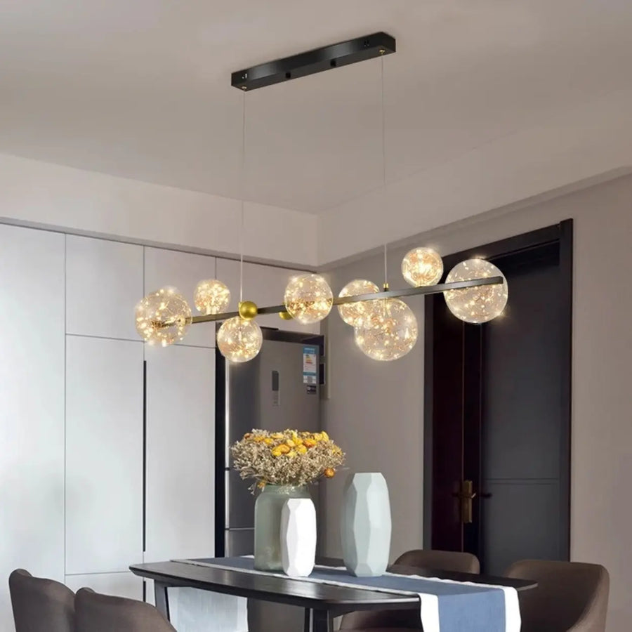 Modern Glass Globe Chandelier for Dining & Living Room Décor