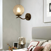 Modern Glass Globe Gold Metal Vanity Sconce Light