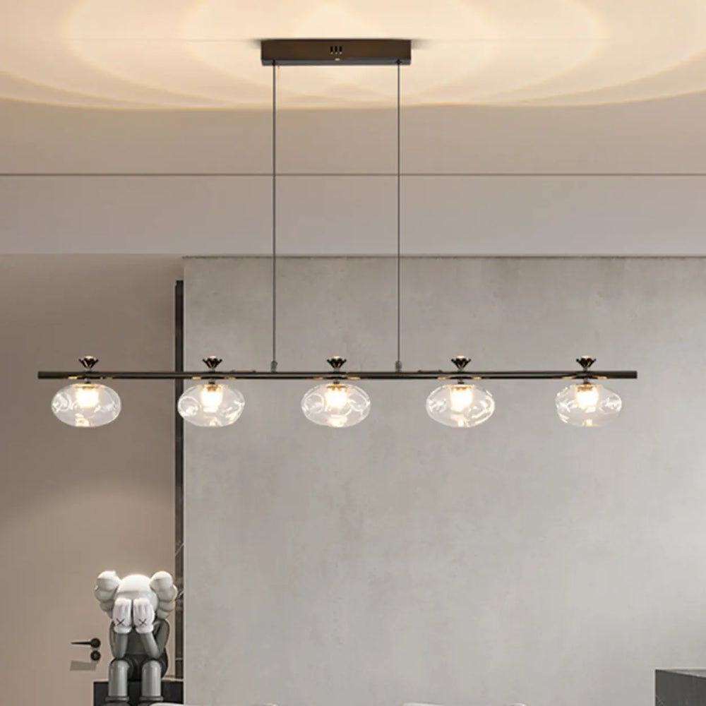 Modern Glass Pendant Light Fixture, 5-Light Dining Chandelier