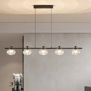 Modern Glass Pendant Light Fixture, 5-Light Dining Chandelier