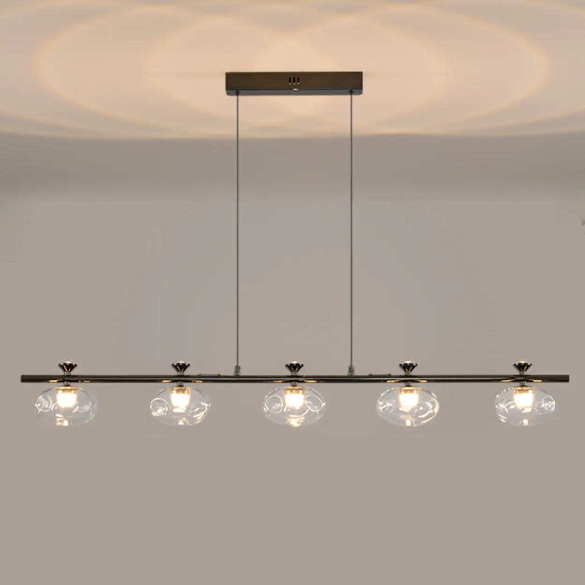 Modern Glass Pendant Light Fixture, 5-Light Dining Chandelier