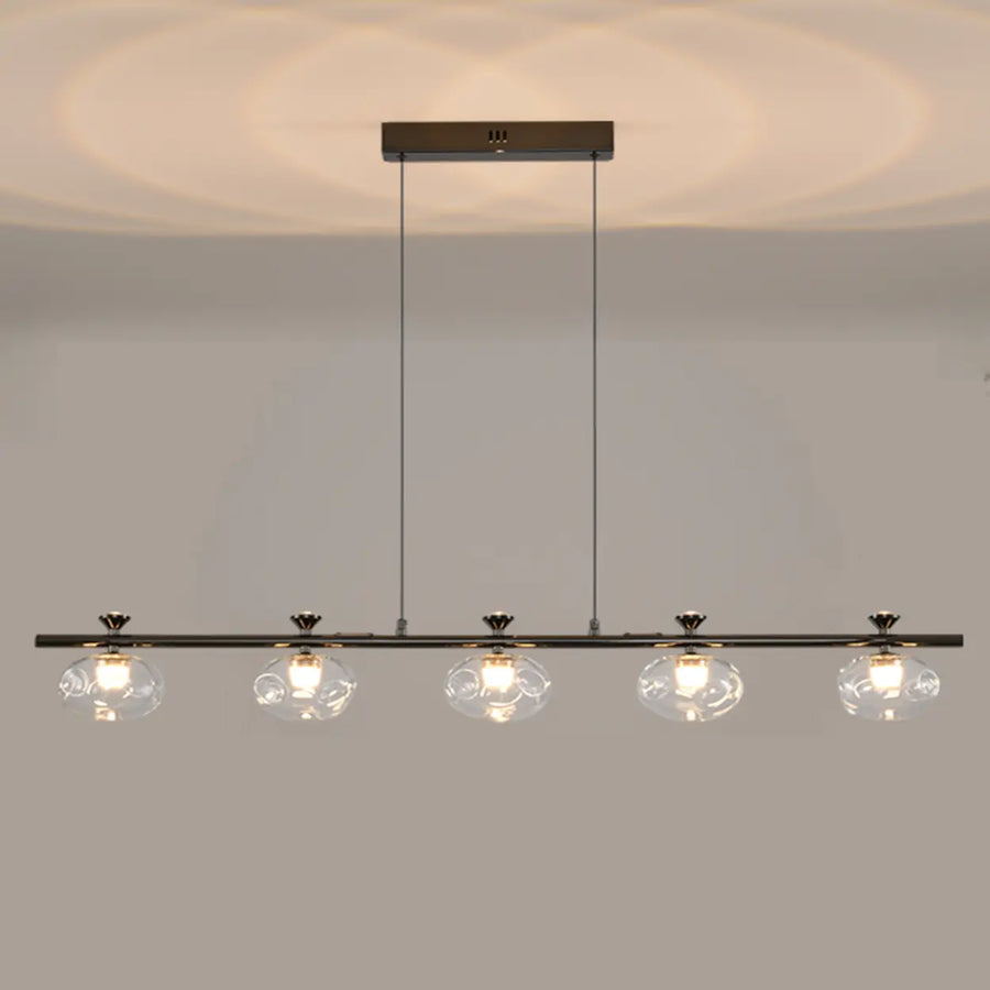 Modern Glass Pendant Light Fixture, 5-Light Dining Chandelier