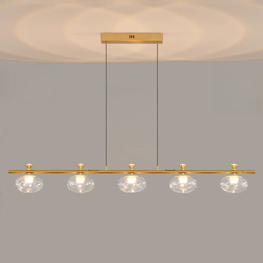 Modern Glass Pendant Light Fixture, 5-Light Dining Chandelier
