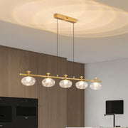 Modern Glass Pendant Light Fixture, 5-Light Dining Chandelier