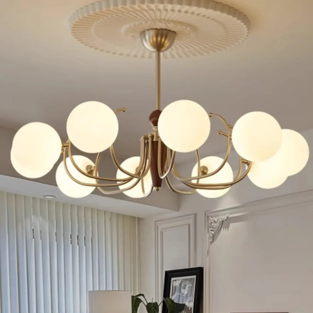 Modern Globe Chandelier Gold Ceiling Fixture