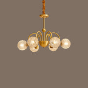 Modern Gold Chandelier with Crystal Glass Globes