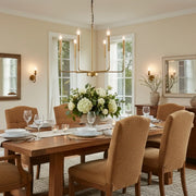 Modern Gold Adjustable Chain Branch Candle Chandelier