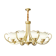 Modern Gold Bell Jar Frosted Glass Chandelier