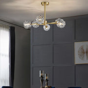 Modern Gold Clear Crystal Globe Chandelier Ceiling Light