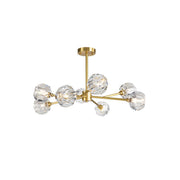 Modern Gold Clear Crystal Globe Chandelier Ceiling Light