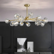 Modern Gold Clear Crystal Globe Chandelier Ceiling Light